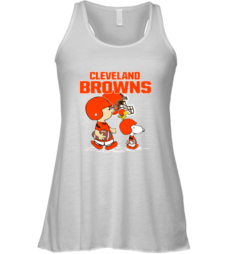Cleveland Browns Let's Play Football Together Snoopy NFL Racerback Tank