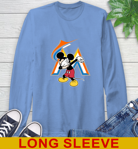 Miami Marlins MLB Baseball Dabbing Mickey Disney Sports Long Sleeve T-Shirt 11