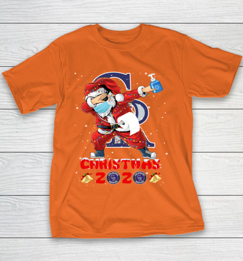 Colorado Rockies Funny Santa Claus Dabbing Christmas 2020 MLB Youth T-Shirt 4