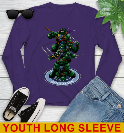 NBA Basketball Memphis Grizzlies Teenage Mutant Ninja Turtles Shirt Youth Long Sleeve 5