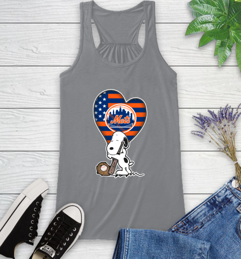 New York Mets MLB Baseball The Peanuts Movie Adorable Snoopy Racerback Tank 5