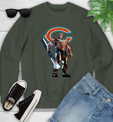 NFL Thanos Gauntlet Avengers Endgame Football Chicago Bears Youth Sweatshirt 10