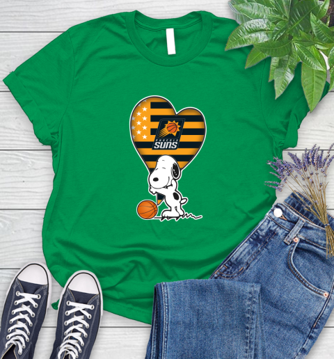 Phoenix Suns NBA Basketball The Peanuts Movie Adorable Snoopy Women's T-Shirt 6