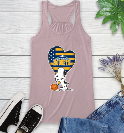 Denver Nuggets NBA Basketball The Peanuts Movie Adorable Snoopy Racerback Tank 11