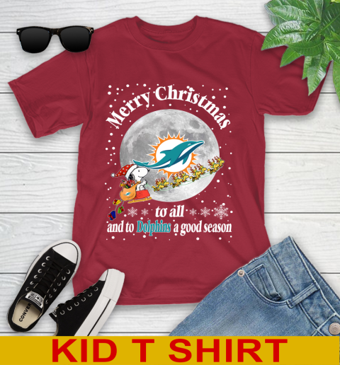 Miami Dolphins Merry Christmas To All And To Dolphins A Good Season NFL Football Sports Youth T-Shirt 12
