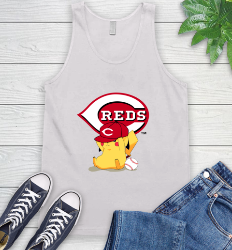 MLB Pikachu Baseball Sports Cincinnati Reds Tank Top