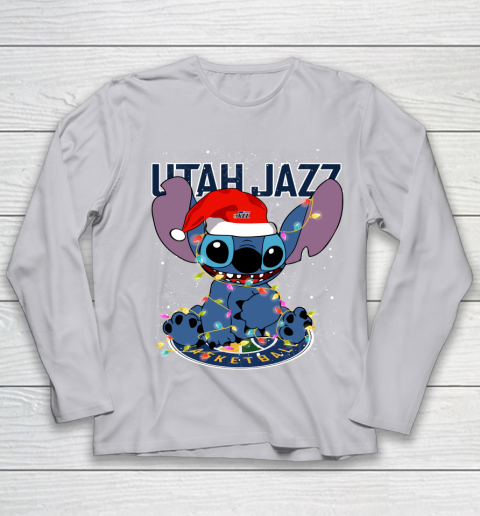 Utah Jazz NBA noel stitch Basketball Christmas Youth Long Sleeve 3