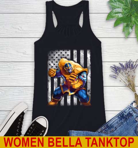 NBA Basketball Philadelphia 76ers Thanos Marvel American Flag Shirt Racerback Tank 8