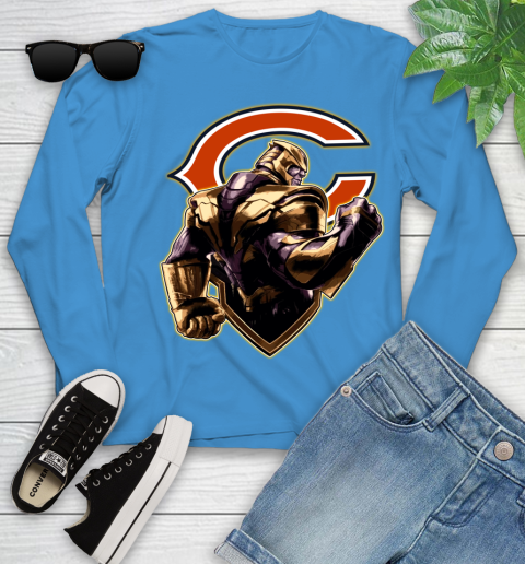 NFL Thanos Avengers Endgame Football Sports Chicago Bears Youth Long Sleeve 7