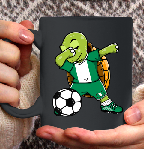 Dabbing Turtle Nigeria Soccer Fans Jersey Nigerian Football Ceramic Mug 11oz
