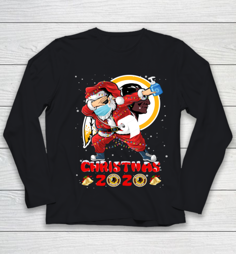 Washington Redskins Funny Santa Claus Dabbing Christmas 2020 NFL Youth Long Sleeve