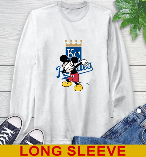 Kansas City Royals MLB Baseball Dabbing Mickey Disney Sports Long Sleeve T-Shirt
