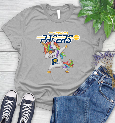Indiana Pacers NBA Basketball Funny Unicorn Dabbing Sports Women's T-Shirt 5
