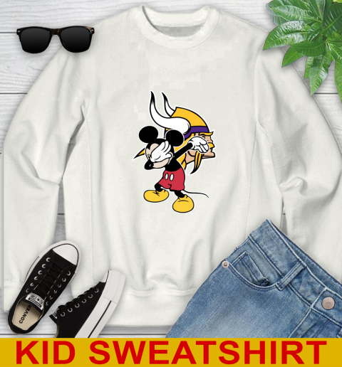 Minnesota Vikings NFL Football Dabbing Mickey Disney Sports Youth Sweatshirt