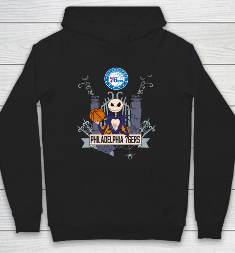 NBA Philadelphia 76ers Basketball Jack Skellington Halloween Hoodie