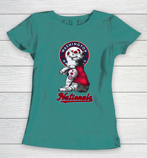 MLB Baseball My Cat Loves Washington Nationals Women's T-Shirt 10