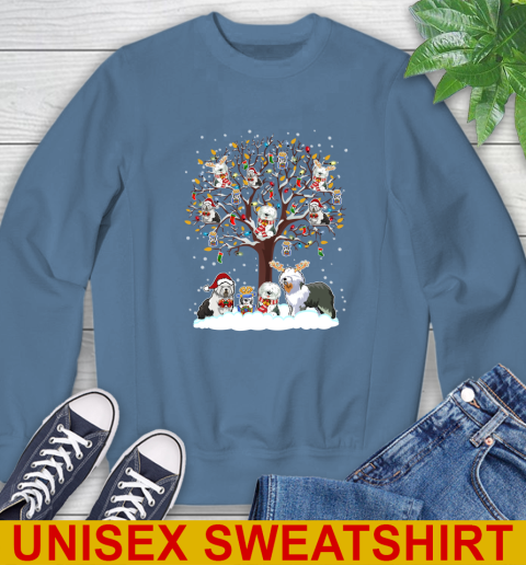 Old english Sheep dog dog pet lover light christmas tree shirt 34