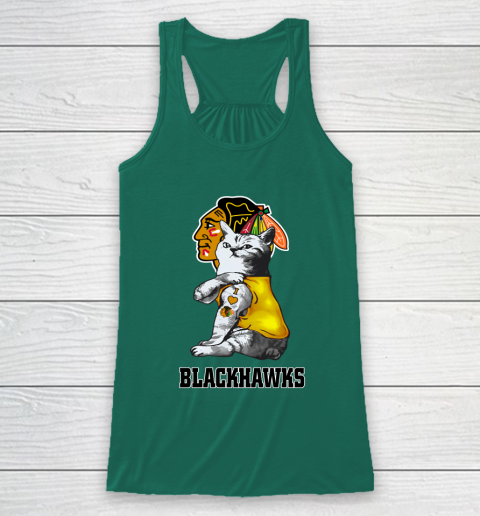 NHL My Cat Loves Chicago Blackhawks Hockey Racerback Tank 5