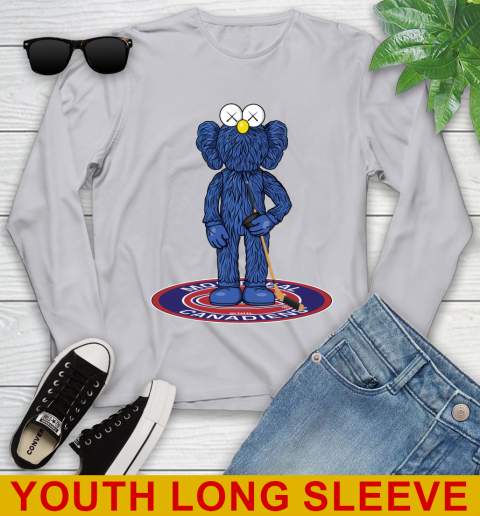 NHL Hockey Montreal Canadiens Kaws Bff Blue Figure Shirt Youth Long Sleeve 6