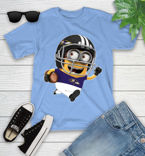 NFL Baltimore Ravens Minions Disney Football Sports Youth T-Shirt 11