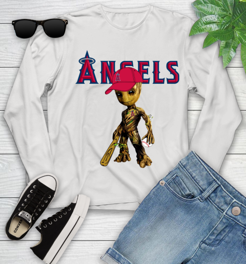 MLB Los Angeles Angels Groot Guardians Of The Galaxy Baseball Youth Long Sleeve