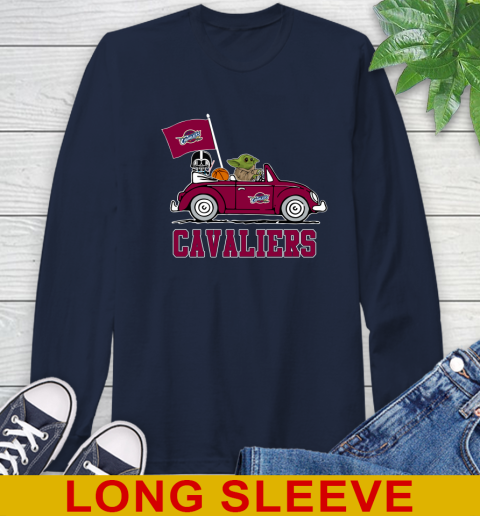 NBA Basketball Cleveland Cavaliers Darth Vader Baby Yoda Driving Star Wars Shirt Long Sleeve T-Shirt 4