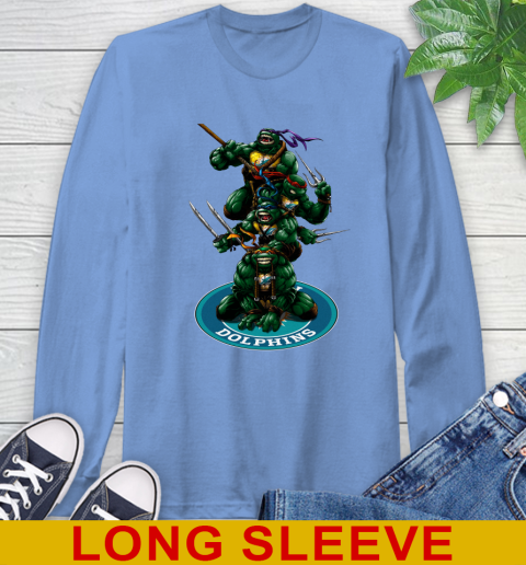 NFL Football Miami Dolphins Teenage Mutant Ninja Turtles Shirt Long Sleeve T-Shirt 11