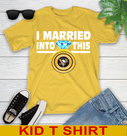 Pittsburgh Penguins NHL Hockey I Married Into This My Team Sports Youth T-Shirt 9