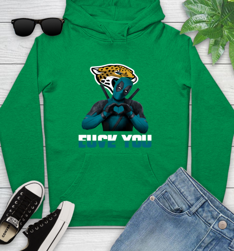 NHL Jacksonville Jaguars Deadpool Love You Fuck You Football Sports Youth Hoodie 9