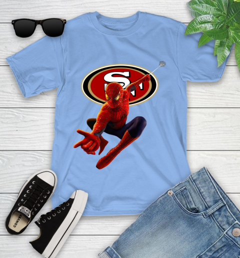 NFL Spider Man Avengers Endgame Football San Francisco 49ers Youth T-Shirt 11