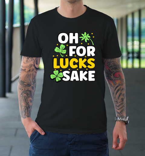 Retro St Patricks Day Clovers Oh for Lucks Sake T-Shirt