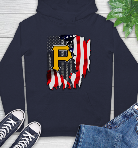 Pittsburgh Pirates MLB Baseball American Flag Hoodie 3
