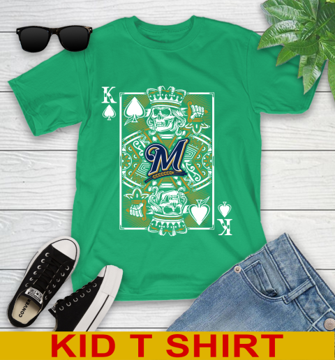 Milwaukee Brewers MLB Baseball The King Of Spades Death Cards Shirt Youth T-Shirt 7