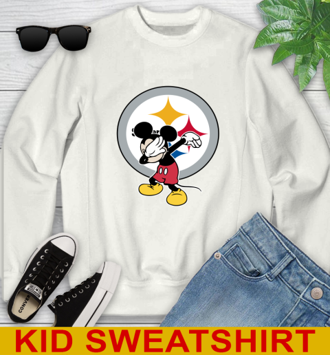 Pittsburgh Steelers NFL Football Dabbing Mickey Disney Sports Youth Sweatshirt