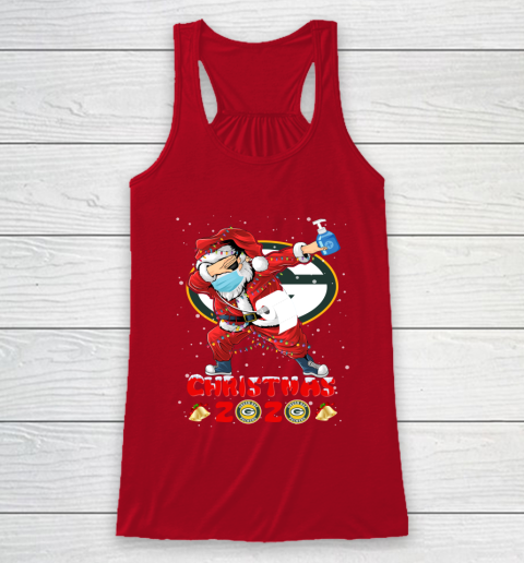 Green Bay Packers Funny Santa Claus Dabbing Christmas 2020 NFL Racerback Tank 4