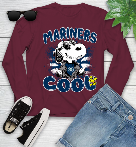 MLB Baseball Seattle Mariners Cool Snoopy Shirt Youth Long Sleeve 6 MLB Baseball Seattle Mariners Cool Snoopy Shirt Youth Long Sleeve - Image 6