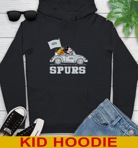NBA Basketball San Antonio Spurs Pluto Mickey Driving Disney Shirt Youth Hoodie 2