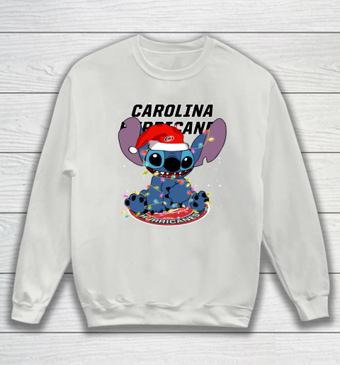 Carolina Hurricanes NHL Hockey noel stitch Christmas Sweatshirt 3