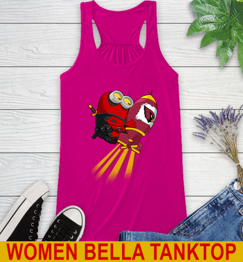 NFL Football Arizona Cardinals Deadpool Minion Marvel Shirt Racerback Tank 6