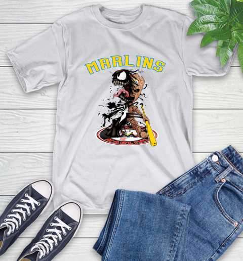 MLB Miami Marlins Baseball Venom Groot Guardians Of The Galaxy T-Shirt 12