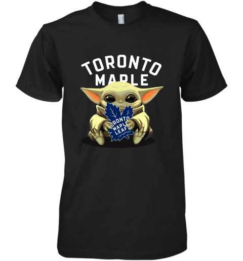 Baby Yoda Hugs The Toronto Maples Leafs Ice Hockey Premium Men's T-Shirt