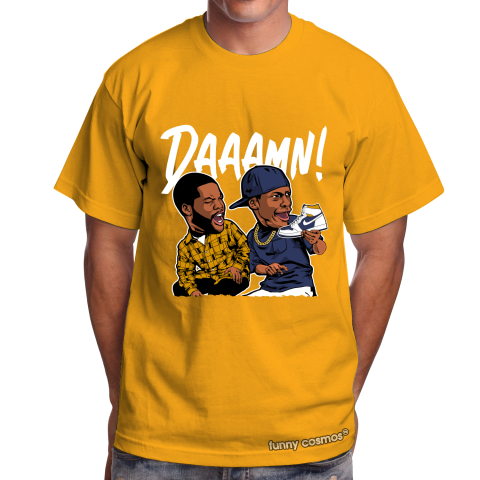 Air Jordan 1 High – Royal Yellow Matching Sneaker Tshirt Daaamn meme Blue and Yellow Jordan Shirt