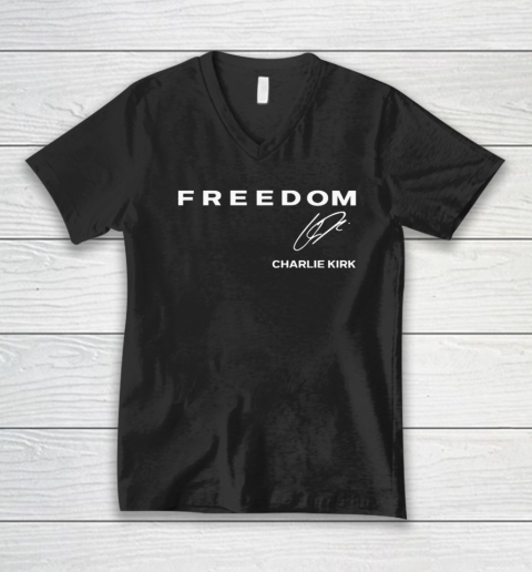 Red Freedom Shirt Charlie Kirk V-Neck T-Shirt