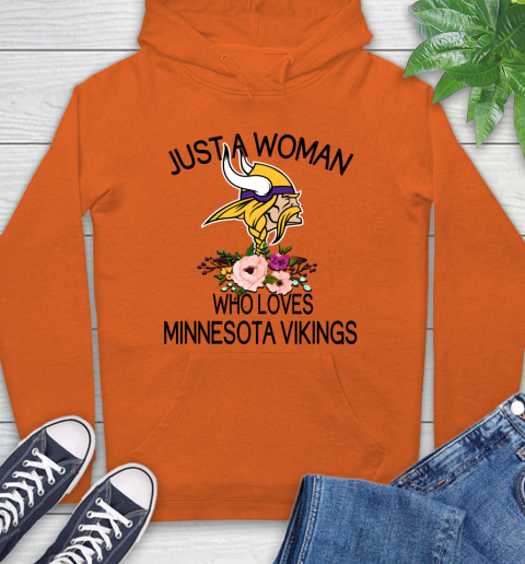 NFL Just A Woman Who Loves Minnesota Vikings Football Sports Hoodie 3