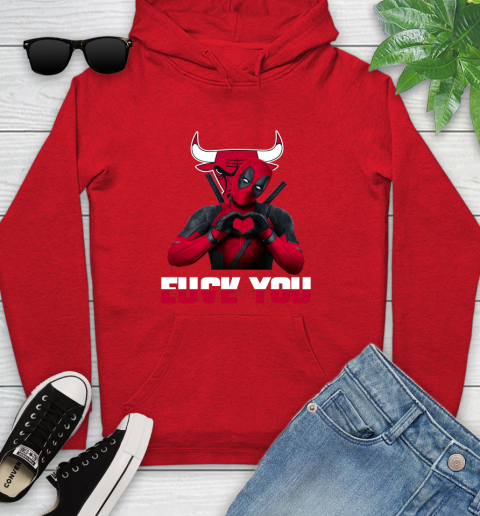 NBA Chicago Bulls Deadpool Love You Fuck You Basketball Sports Youth Hoodie 12