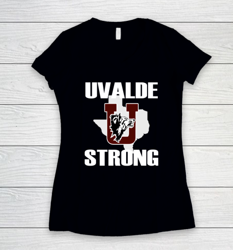 Uvalde Strong Shirt Uvalde Texas End Gun Violence Women's V-Neck T-Shirt