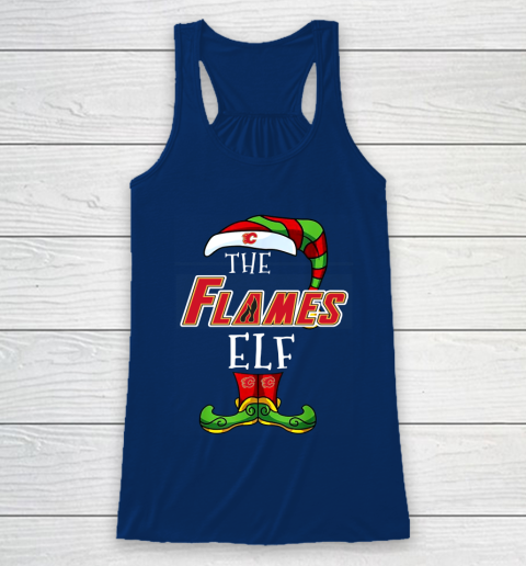 Calgary Flames Christmas ELF Funny NHL Racerback Tank 6