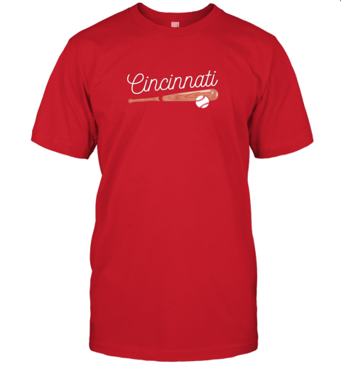 0nor cincinnati baseball tshirt classic ball and bat design jersey t shirt 60 front red