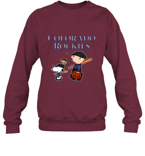 Colorado Rockies Let's Play Baseball Together Snoopy MLB Sweatshirt