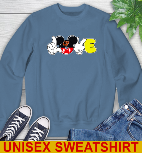 Baltimore Orioles MLB Baseball Love Mickey Disney Sports Sweatshirt 8